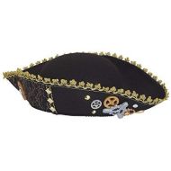 Fancy Me Ladies Tricorn Steampunk Inventor Victorian Wild Western Pirate Captain Fancy Dress Costume Hat Accessory