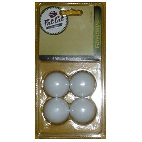  Fat Cat by GLD Products Fat Cat Foosball/Soccer Game Table Soccer Balls: 36 mm Regulation Size Foosballs, Solid White, 4 Pack