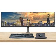 HP EliteDisplay E27 G4 27in 1920 x 1080 FHD IPS LED-Backlit 2-Pack Monitor Bundle with Blue Light Filter, HDMI, VGA, DisplayPort, MK270 Wireless Keyboard and Mouse, Gel Mouse Pad,