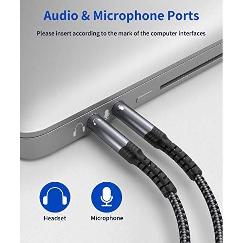  [아마존베스트]JSAUX Audio Splitter Y Adapter Jack Aux Cable 3.5 mm Female to Double 3.5 mm Jack Plug [Headset & Microphone] 28 cm Headset Audio Y Splitter Cable for Headphones/Headphones/PC etc.