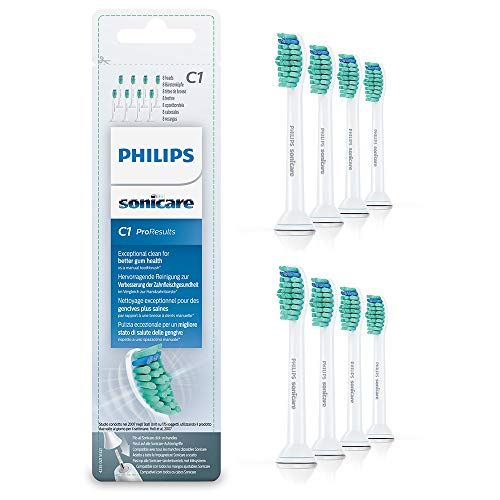 필립스 Philips Genuine Sonicare Pro Results Brush Heads, White, Pack of 8 - HX6018/26