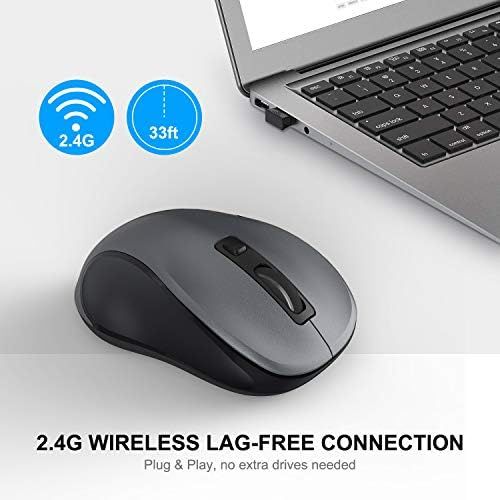  [아마존베스트]Wireless Mouse, WisFox 2.4G USB Wireless Ergonomic Mouse Computer Mouse Laptop Mouse USB Mouse 6 Buttons with Nano Receiver 3 Adjustable DPI Values Wireless Mice for Windows, Mac