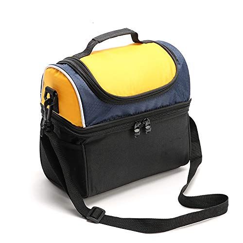  Teerwere Picnic Basket Insulation Lunch Bag Childrens Double-Layer Environmental Picnic Bag Portable Lunch Box Bag Picnic Baskets with lid (Color : Yellow)