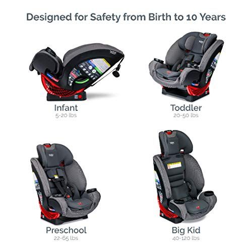  Britax One4Life ClickTight All-in-One Car Seat ? 10 Years of Use ? Infant, Convertible, Booster ? 5 to 120 Pounds - SafeWash Fabric, Drift