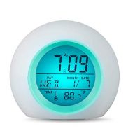 [아마존베스트]Voltstech Kids Alarm Clock, Update 2020 Model, 7 Color Changing Night Light, Snooze Touch Temperature Detect for Childrens Bedroom, Great Digital Clock Gift for Kids Girls Boys, Ba
