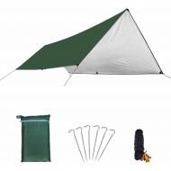 HAHFKJ Thickening Awning Tarp Tent Shade Waterproof Sun Shelter Garden Canopy Sunshade Outdoor Camping Hammock with Pegs Ropes 3x4 3x5m (Color : A)