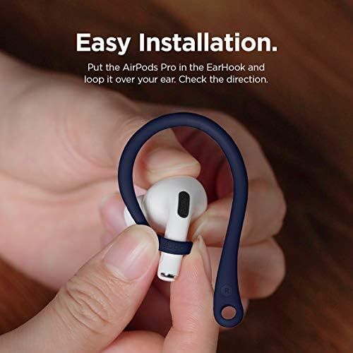  [아마존베스트]elago EarHooks Compatible with AirPods Pro & Compatible with AirPods 2.1 Ear Holder  Improved, Perfect Replacement Ear Hook Ear Hooks [US Patent Pending] (Jean Indigo)