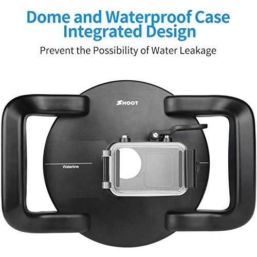  [아마존베스트]SHOOT Stabiliser handle with two handles dome port for DJI OSMO action camera overall concept, comfortable operation, waterproof up to 45 m/147 ft.