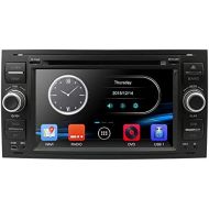 Hizpo Black 7 Inch 2 Din Car Radio Moniceiver DVD GPS Bluetooth Navigation for Ford C Max/Connect/Fiesta/Focus/Fusion/Galaxy/Kuga S Max/Transit/Mondeo