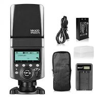Meike MK420N TTL Li-ion Battery Camera Flash Speedlite with LCD Display Compatible with Nikon D850 D810 D3400 D3300 D3500 Z6 Z7 and Other DSLR Cameras + Lithium Battery +Diffuser+B