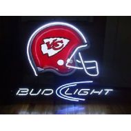 DESUNG Desung New 17x13 Bud-Light Kansas City Sports Team Chief Helmet Neon Sign (Multiple Sizes Available) Man Cave Signs Sports Bar Pub Beer Neon Lights Lamp Glass Neon Light CX227