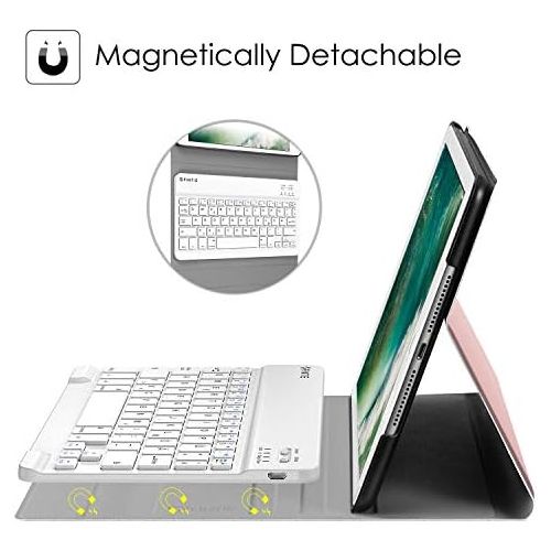  [아마존베스트]Fintie Keyboard Case for iPad 9.7 Inch 2018, 2017, iPad Air 2, iPad Air - Ultra Slim Lightweight Protective Keyboard Case With Magnetic Detachable Wireless Bluetooth German Keyboar