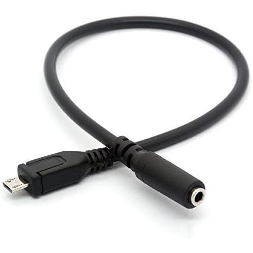  [아마존베스트]OpenII Micro USB Male to 3.5mm Female AUX Audio Cable for Headset Adapter Microphone Active Clip Mic