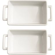 HIC Kitchen HIC Harold Import Co White Porcelain 8.5 x 5.5 Inch Individual Lasagna Pan, Set of 2