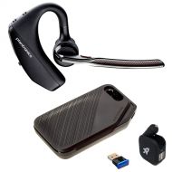 Global Teck Worldwide Plantronics Voyager 5200 UC Bluetooth Headset Bundle for Smartphones, PC, MAC Using RingCentral Software or App, Global Teck Bonus Wall Charger 206110 101