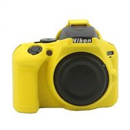 TUYUNG D3500 Silicone Camera Case Soft Silicone Protective Accessory Rubber Detachable Protection Camera Bag for Nikon D3500 Digital SLR Camera (Yellow)