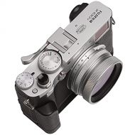Haoge UV Filter & Lens Hood, Hand Grip Kit for Fujifilm Fuji X100V Camera Silver