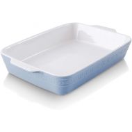 KOOV Individual Lasagne Pan Deep, Rectangular 9x13 Baking Dish, Ceramic Baking Dish, Bakeware for Tapas, Roasting, Casserole Dish for Oven, (Haze Blue)