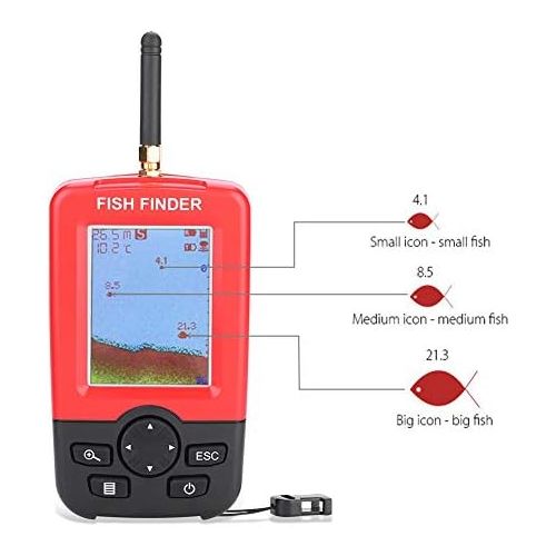  [아마존베스트]Alomejor 100 m ABS Fish Finder Wireless Sonar Sensor Echo for Night Fish Water Reservoir