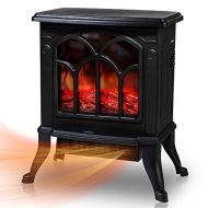 LifePlus Electric Fireplace Stoves with 3D Realistic Flame Effect, Indoor Freestanding Stove Heater with Overheating Safety Protection