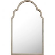 GUOWEI Mirror Wall-Mounted Bathroom Parlor HD Makeup Arched Framed Simple, 2 Colors (Color : Silver, Size : 96X55.5X2.5CM)