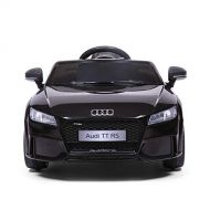 TOBBI Kids Ride On Car,Audi TT RS Licensed Kids Electric car w/ Battery Powered car w/2 Motors Remote Control,Music Mp3,Two Doors Open,Play AUX, for Boys Girls Black