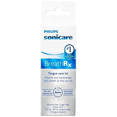 필립스 Philips Sonicare Breathrx Philips Sonicare BreathRx Daily Tongue Care Kit- DIS359/03 (2oz Bottle+2 Tongue Cleaners)