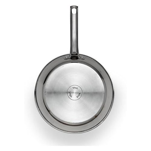  T-fal E76005 Performa Stainless Steel Dishwasher Safe Oven Safe Fry Pan Saute Pan Cookware, 10.5-Inch, Silver