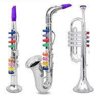 [아마존베스트]First Note USA Set of 3 Music 1. Clarinet 2. Saxophone 3. Trumpet, Combo with over 10 Color Coded Teaching Songs Made in Italy.