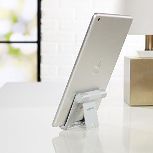  [아마존베스트]AmazonBasics Portable Stand with Adjustable Viewing Angle for Tablets, E-Readers and Mobile Phones, Silver