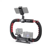 Zeadio Camera Smartphone Stabilizer, Foldable Handle Grip Handheld Video Rig, Compatibility with All Camera, Camcorder, Action Camera, DSLR and All iPhone and Android Smartphones