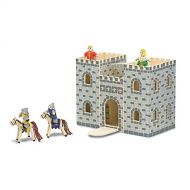 Melissa & Doug Fold and Go Wooden Castle Dollhouse With Wooden Dolls and Horses (12 pcs)