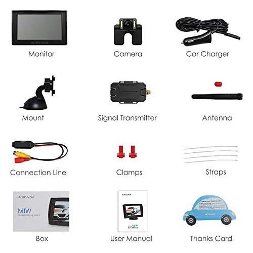  AUTO VOX M1 Reversing Camera with Monitor, IP68 Waterproof Car Camera for Parking, Parking Assistance Reversing Aid with Stable Signal Transmission, 4.3 Inch TFT LCD Rear View Scre