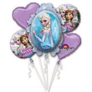 Anagram Disney Frozen Elsa and Anna Balloon Bouquet Birthday Party Favor Supplies 5ct Foil Balloon Bouquet