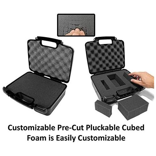  CASEMATIX Portable Projector Hard Case with Foam - Customizable Foam Fits Sony Pico Mobile Projector MPCL1, MPCD1, MP CD1, MP CL1A and More Small Electronics & Accessories - Premiu
