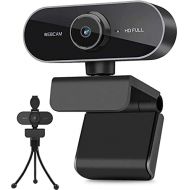 [아마존베스트]BENEWY Full HD 1080P webcam with stereo microphone, PC camera for video chat and recording, studying, conferences, webcam compatible with Windows, Mac and Android, with auto focus and wid
