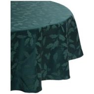 Lenox Holly Damask Tablecloth, 70 Inch Round, Green
