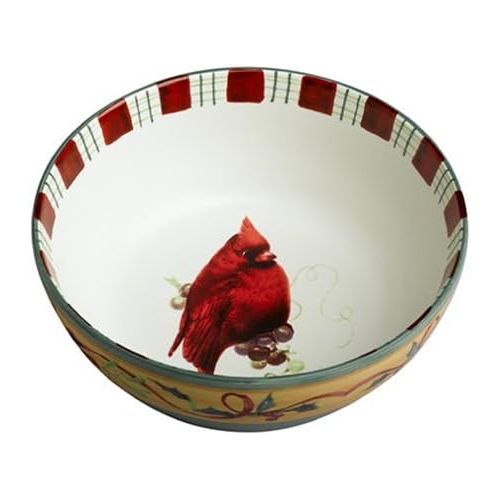 레녹스 Lenox Winter Greetings Everyday Stoneware Cardinal All Purpose Bowl