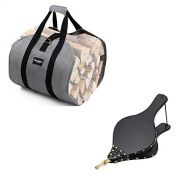 Amagabeli GARDEN & HOME Amagabeli Firewood Carrier Tote Waxed Canvas Log Tote Bundle Fireplace Bellows 17x 7.5 Large
