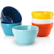 [아마존베스트]Sweese 107.002 Porcelain Bouillon Cups - 8 Ounce Dessert Bowls - Set of 6, Hot Assorted Colors