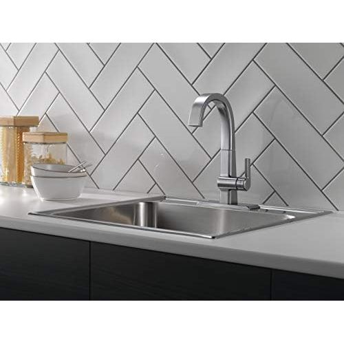  Delta Faucet Pivotal Single-Handle Bar-Prep Kitchen Sink Faucet, Arctic Stainless 1993LF-AR