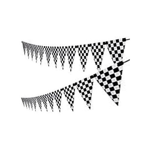  Adorox 100ft Checkered Black and White Flags Racing Kids Party Banner