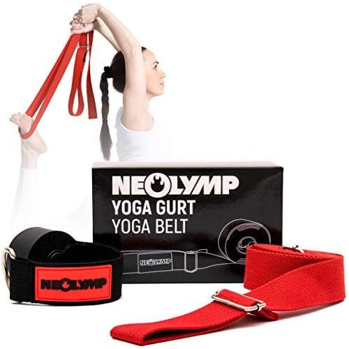  [아마존베스트]NEOLYMP Premium yoga strap made from 100% pure organic cotton with 5 year guarantee and high-quality metal fasteners for yoga, yoga band, yoga strap.