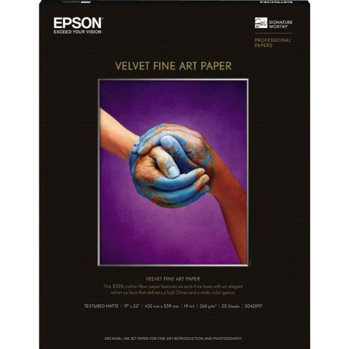 엡손 Epson The Excellent Quality Paper, 17 X 22 Velvet FINE Art