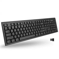 Macally 2.4G Wireless Keyboard for Laptop or Desktop - Ultra Slim Full Size Computer Keyboard Wireless with Numeric Keypad - Compatible with Windows PC Keyboard Cordless - Black