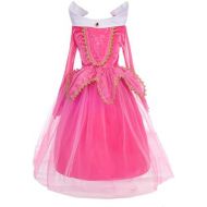Dressy Daisy Beauty Princess Costume Dress Up for Toddler Little Girls Halloween Birthday Party Fancy Ball Gown Hot Pink