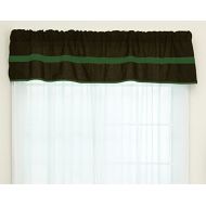 [아마존베스트]Baby Doll Bedding Solid Stripe Window Valance, Brown/Green