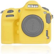 Easy Hood Camera Case for Nikon D850 Soft Silicone Rubber Camera Protective Body Case Skin for Nikon D850 Camera Bag Protector Cover (Yellow)