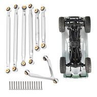 DAUERHAFT 1/24 Rc Car Suspension Link, 1/24 Tie Rod Kit Practical High Accuracy for Modifying Your Car for 1/24 Rc Cars(Silver)