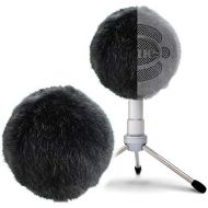 Blue Snowball Furry Windscreen Cover Muff - Professional Snowball ICE Mic Foam Wind Cover Windshield Pop Filter for Recordings, Broadcasting, Singing by Sunmon （Black）